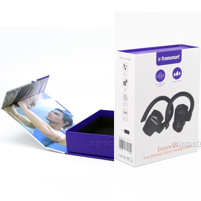 Contenitore di regalo d'imballaggio di auricolare magnetico su ordinazione del cartone duro