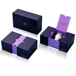Scatola di imballaggio in carta stampata viola personalizzata per twist